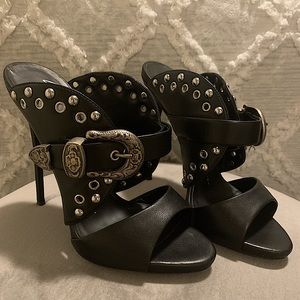 GIUSEPPE ZANOTTI BlACK BELT BUCKLE SHOES Size 37